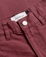 Barrel-Leg Hose Bio-Baumwolle Washed Burgundy | ROTHOLZ