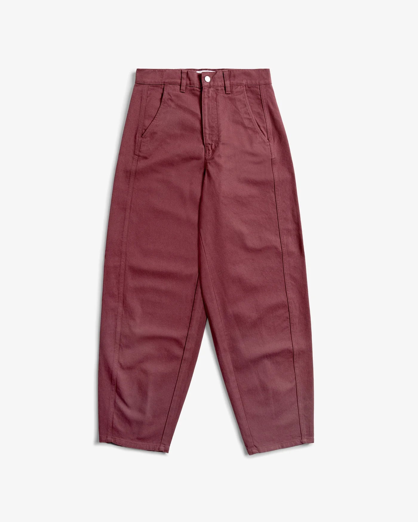 Barrel-Leg Hose Bio-Baumwolle Washed Burgundy | ROTHOLZ
