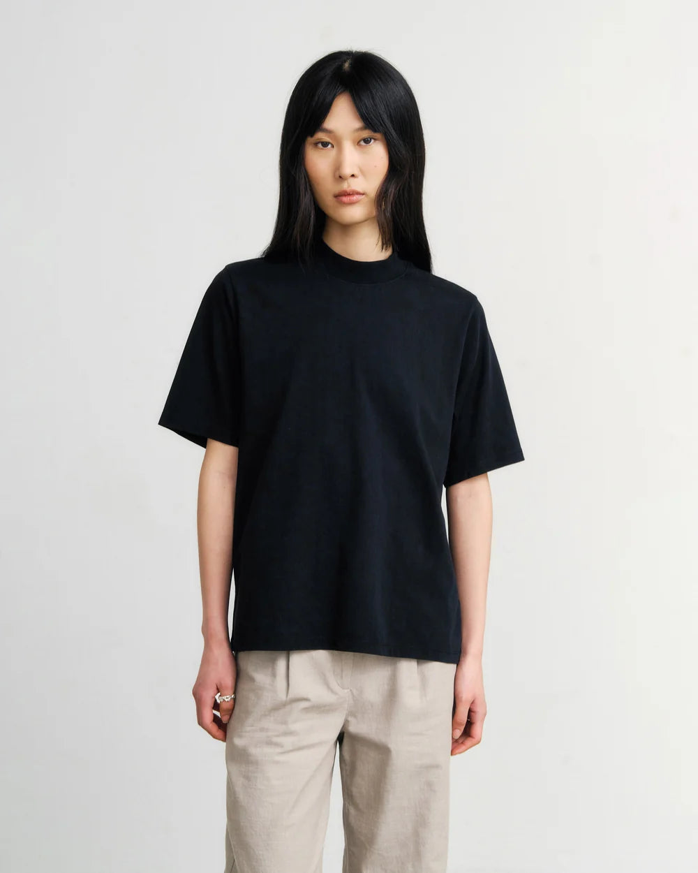 T-Shirt Big Collar True Black Unisex | Rotholz