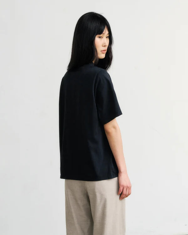 T-Shirt Big Collar True Black Unisex | Rotholz