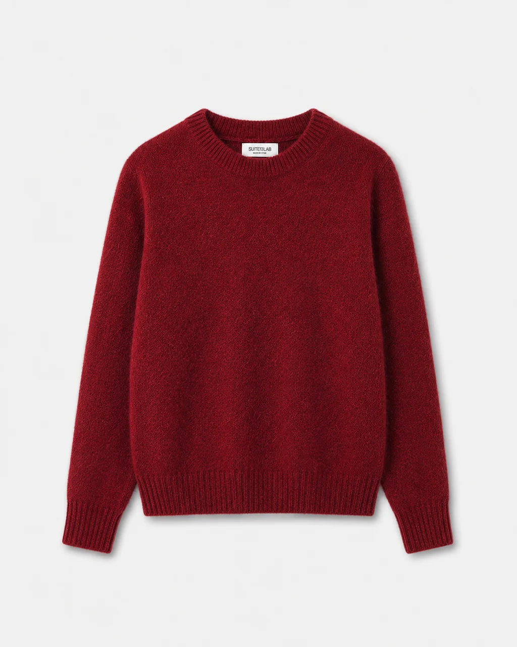 Babol Jumper Brick sweater by SUITE13LAB featuring a cozy knit design in earthy tones, displayed on a mannequin.