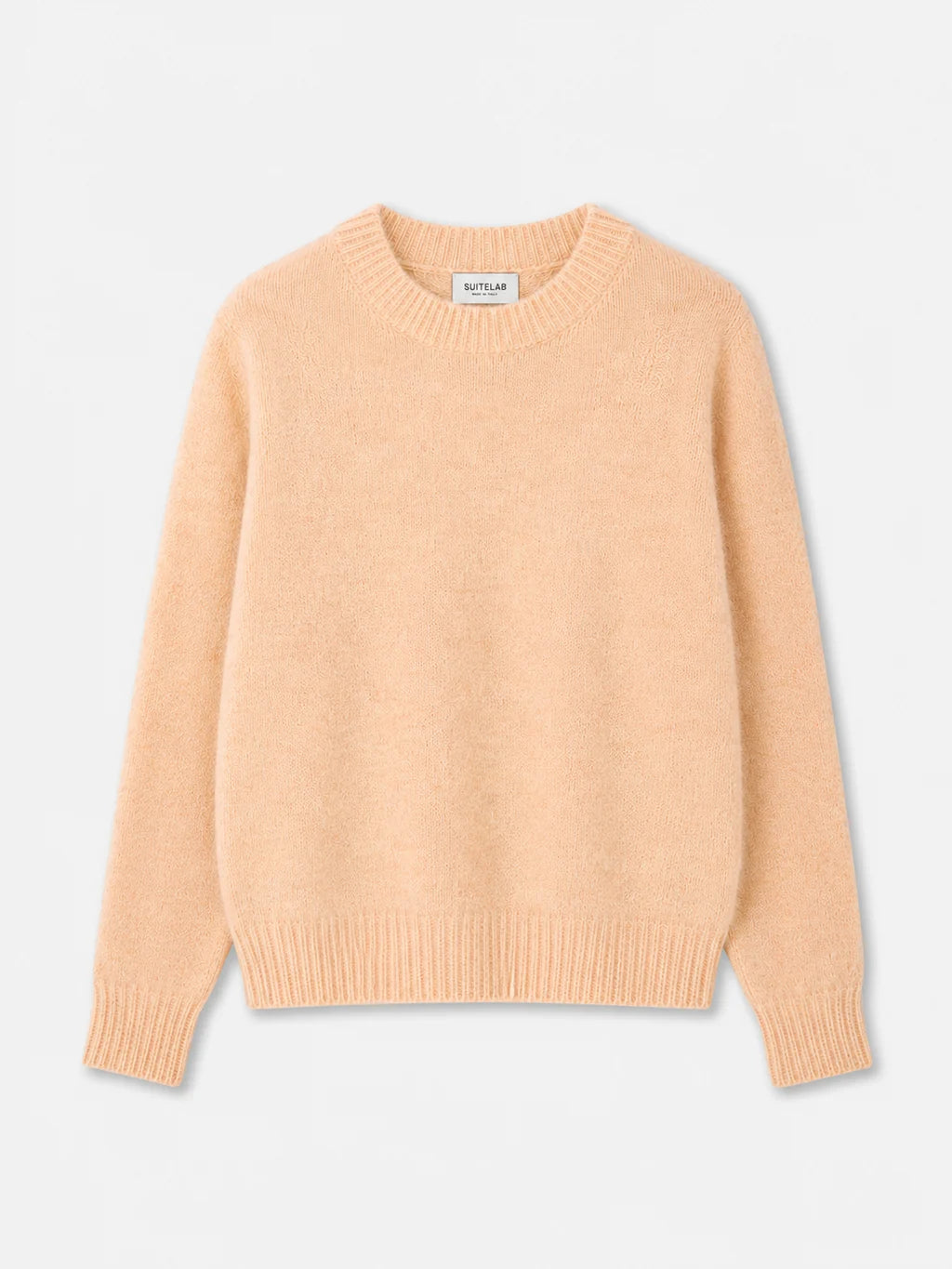 Babol Jumper Peach sweater by SUITE13LAB, featuring a cozy knit design in soft peach color, displayed on a neutral background.