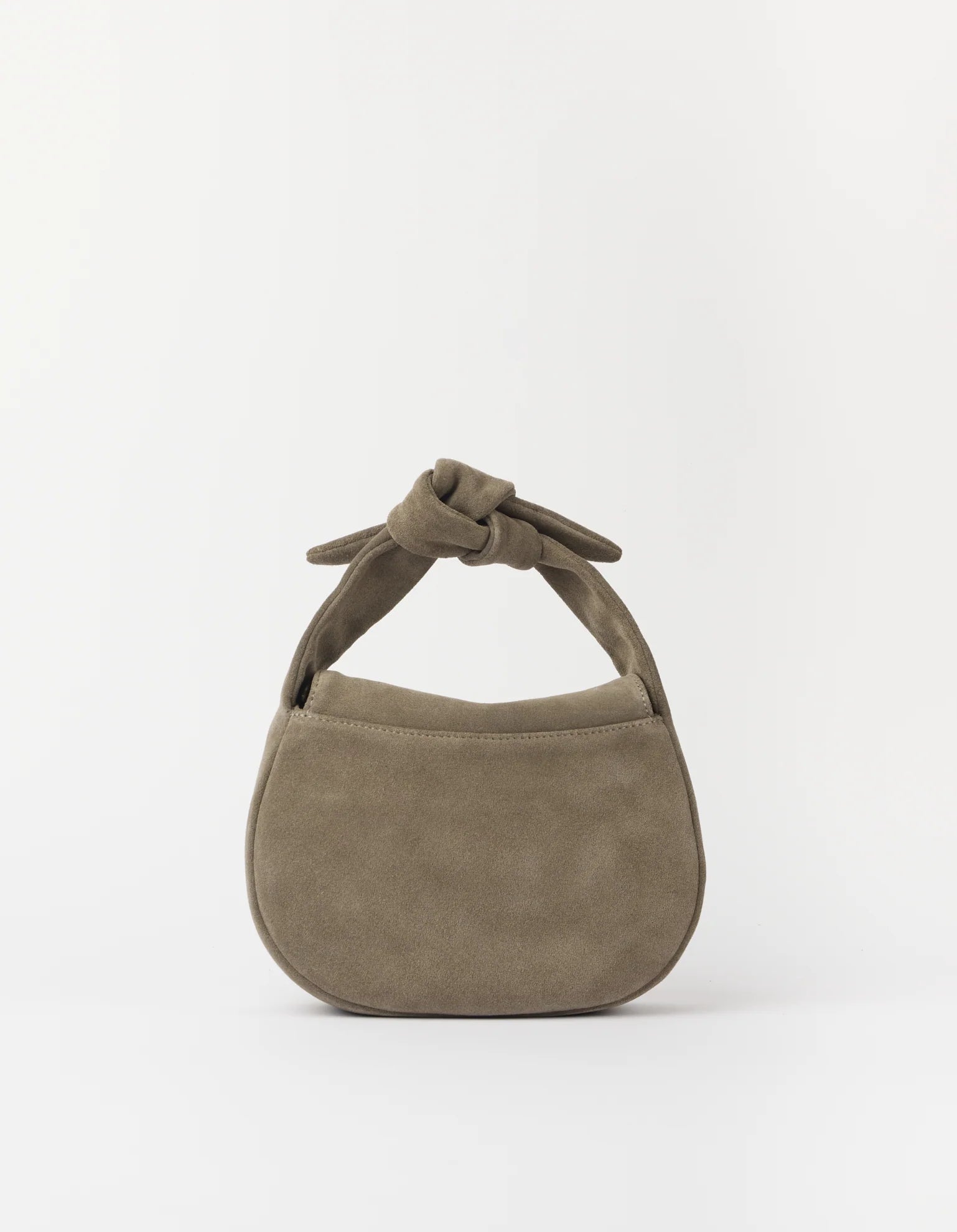 Borsa Coco Croissant Pelle scamosciata color argilla | O MY BAG