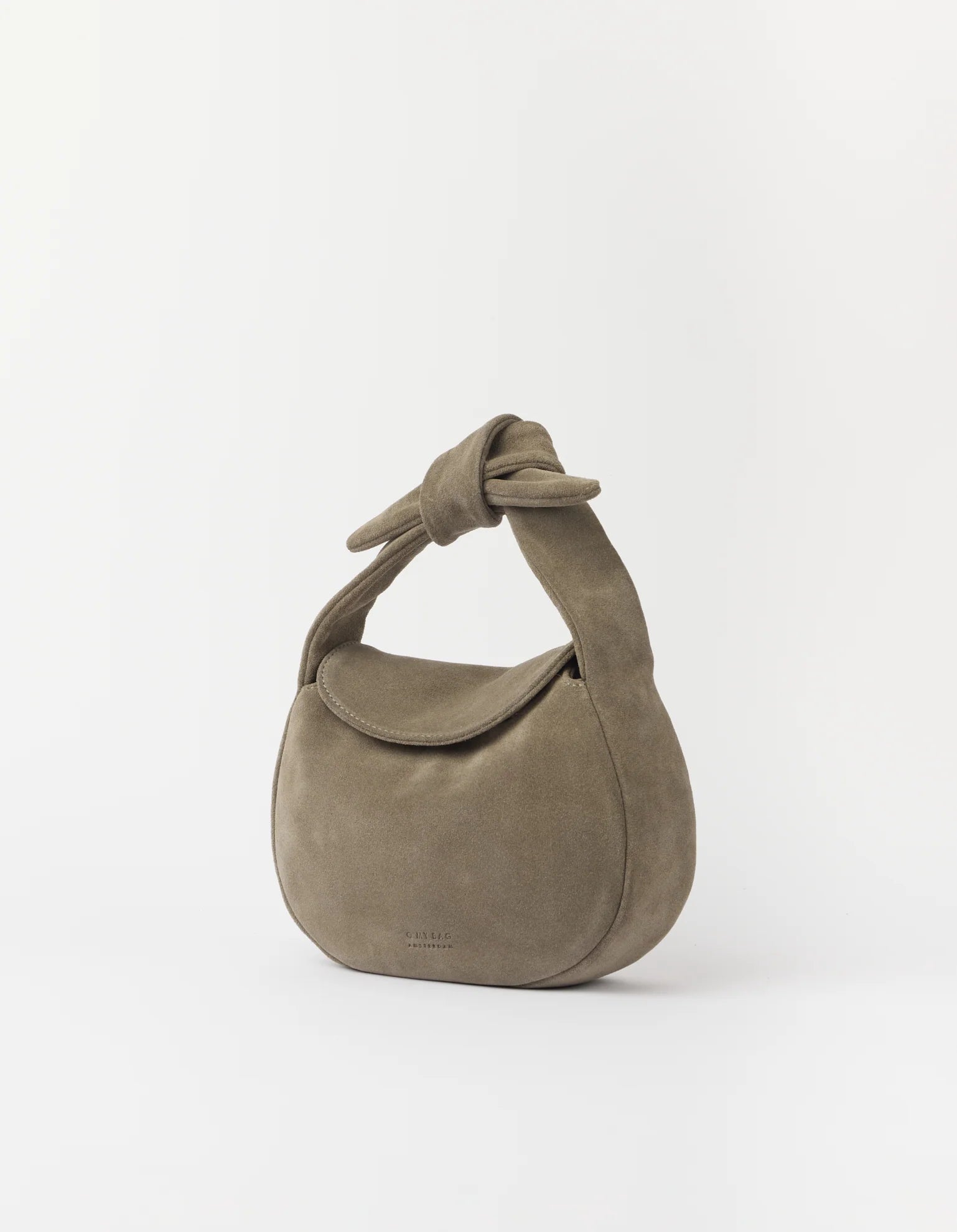 Borsa Coco Croissant Pelle scamosciata color argilla | O MY BAG