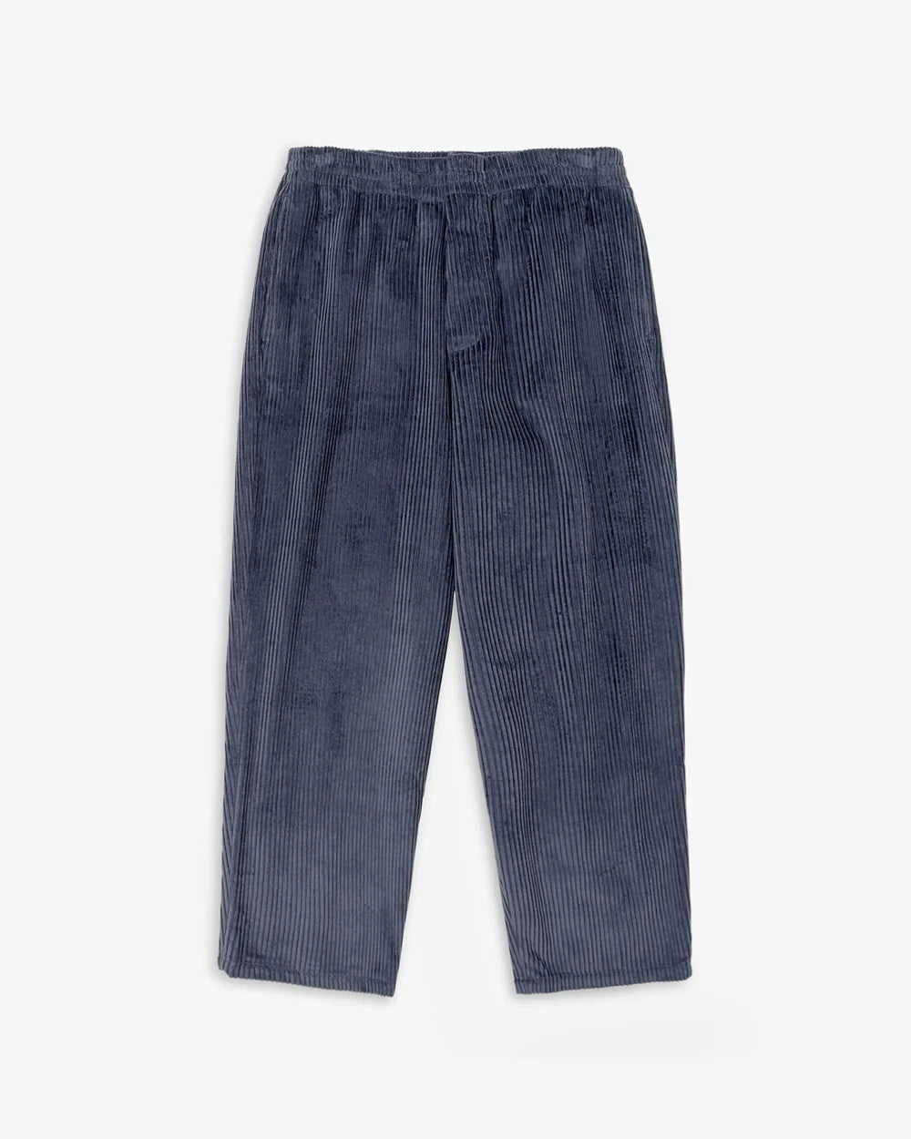 Ash blue wide-leg corduroy trousers by Rotholz, featuring organic cotton fabric and a relaxed fit.