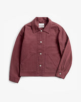 Cropped Jacket Organic Cotton Washed Burgundy | ROTHOLZ