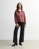 Cropped Jacket Organic Cotton Washed Burgundy | ROTHOLZ