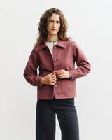 Cropped Jacket Organic Cotton Washed Burgundy | ROTHOLZ