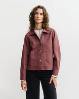 Cropped Jacket Organic Cotton Washed Burgundy | ROTHOLZ