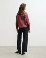 Cropped Jacket Organic Cotton Washed Burgundy | ROTHOLZ