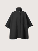Asturia Women's Cape Coat Charcoal Khaki | ECOALF