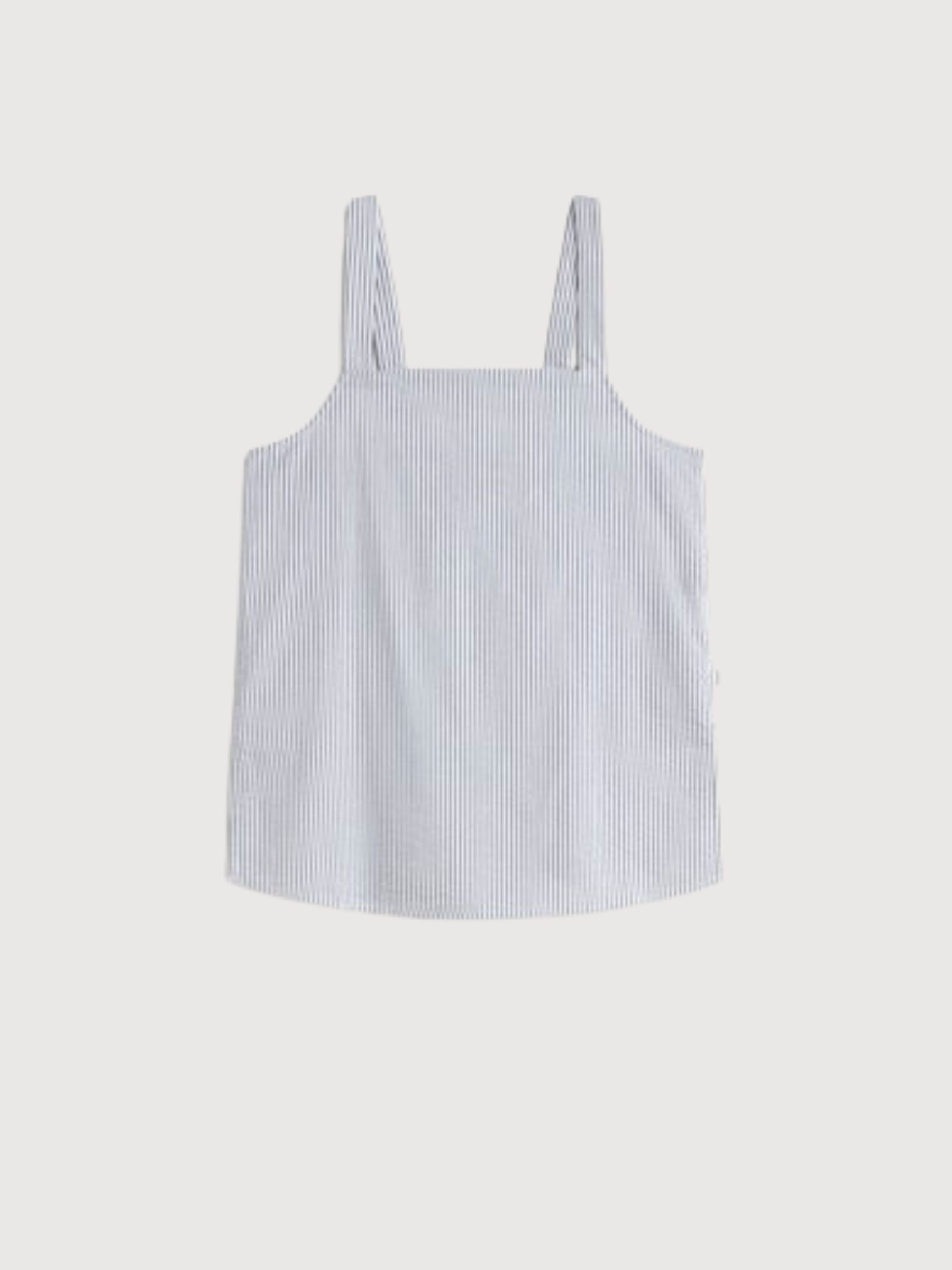 Top Aria Damen ecru/blau gestreift Baumwolle | Ecoalf