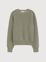 Pullover aus Noni-Strick Damen Salbeigrün Baumwolle | Ecoalf