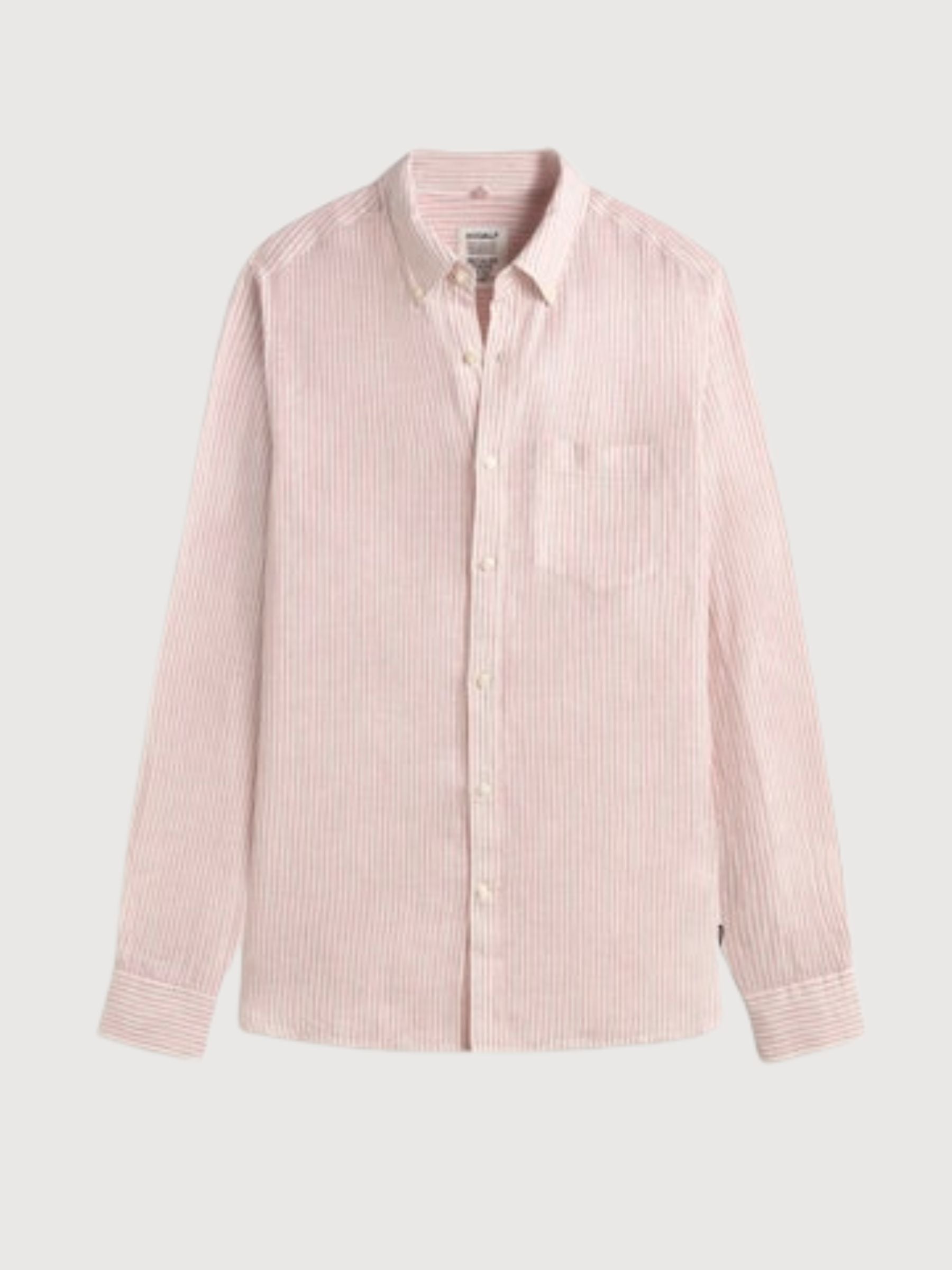 Shirt Adan Man White/Light Pink Linen | Ecoalf