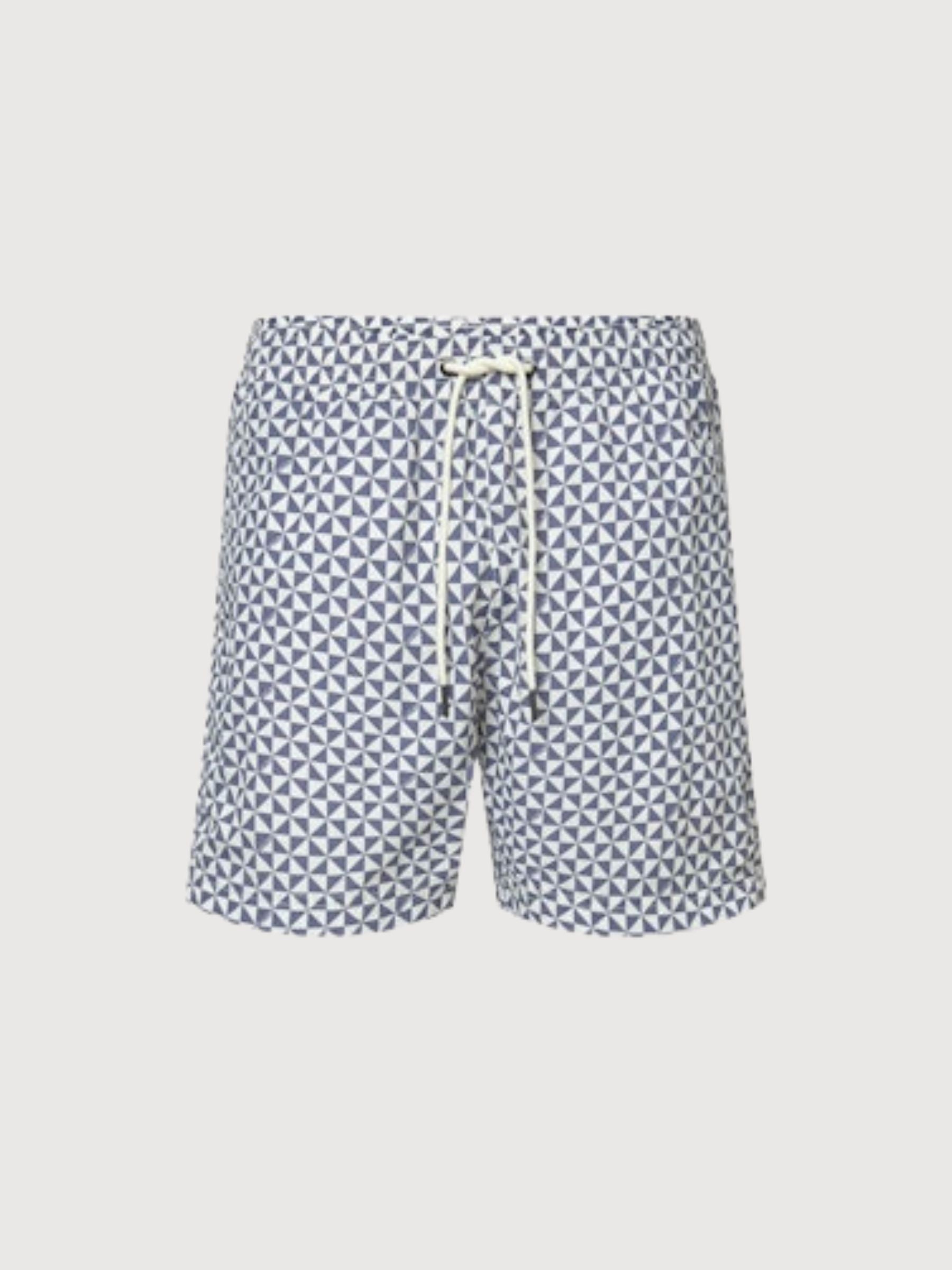 Swimshort Bequia Man Blue Geometric Print | Ecoalf