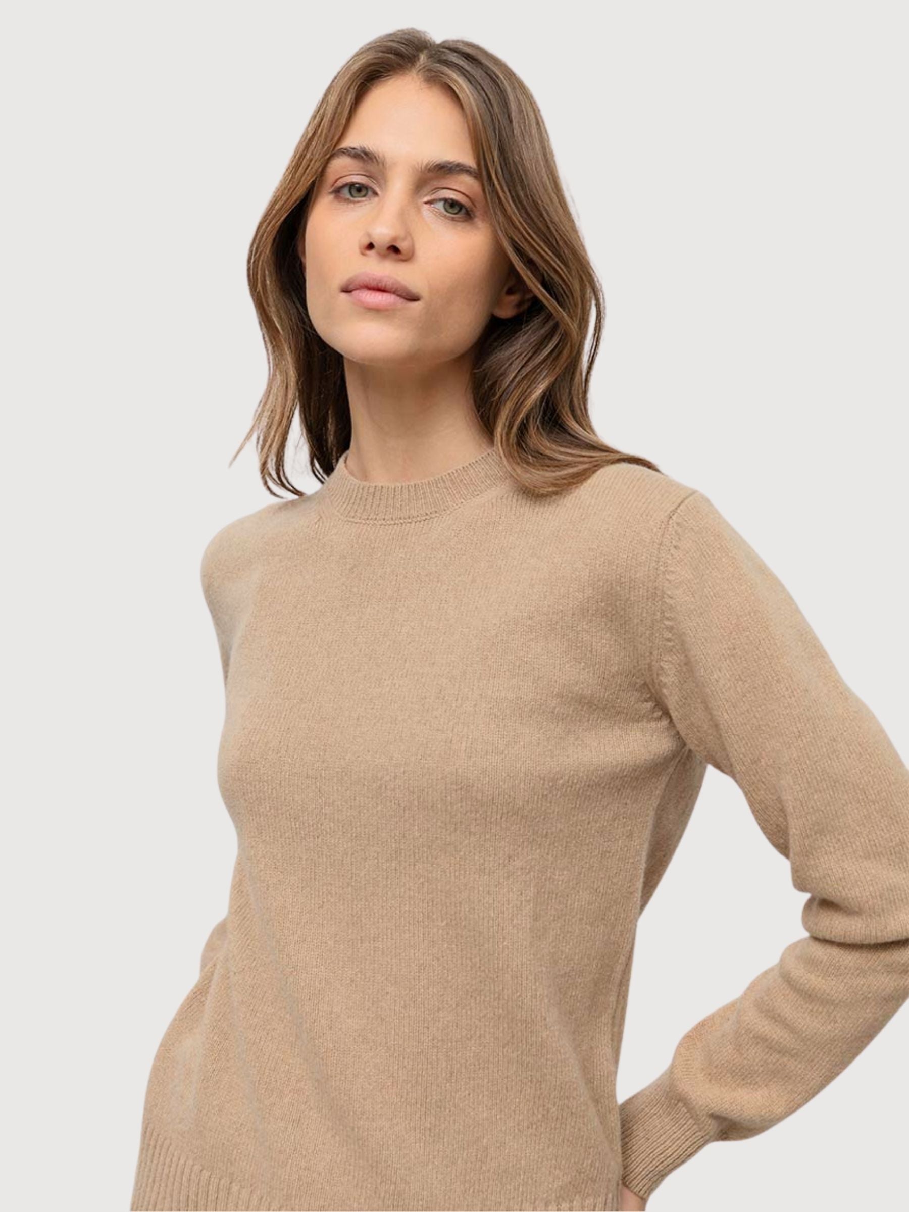 Edda Cashmere Pullover Woman Beige Sughero | Rifò