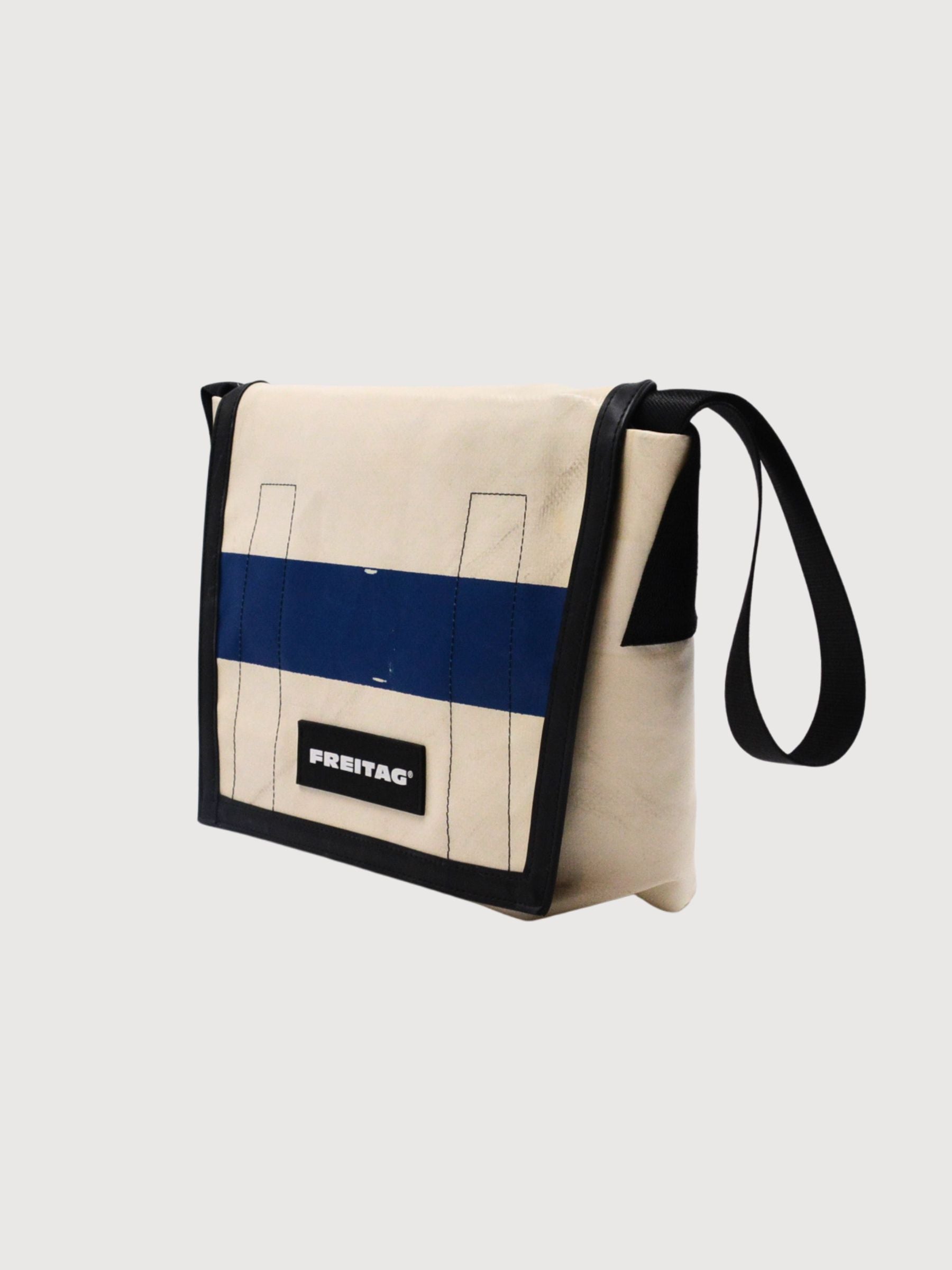 Borsa a tracolla Lassie bianca/blu | Freitag