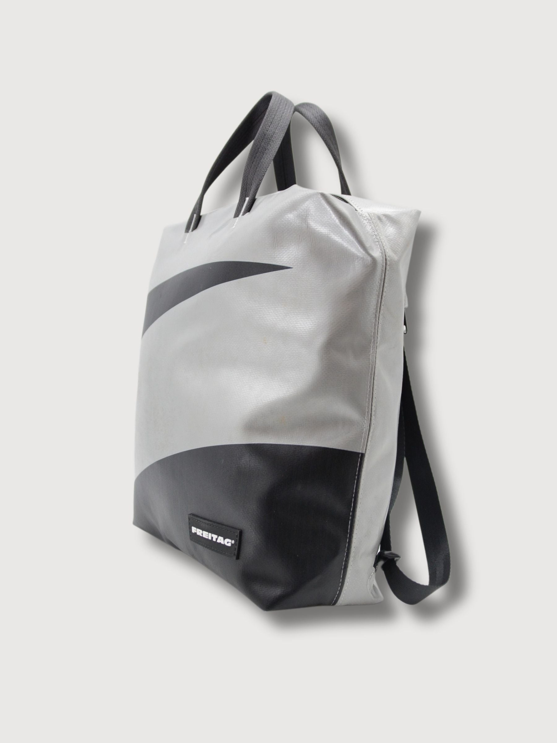 Backpack F201 Pete Silver & Black In Used Truck Tarps | Freitag
