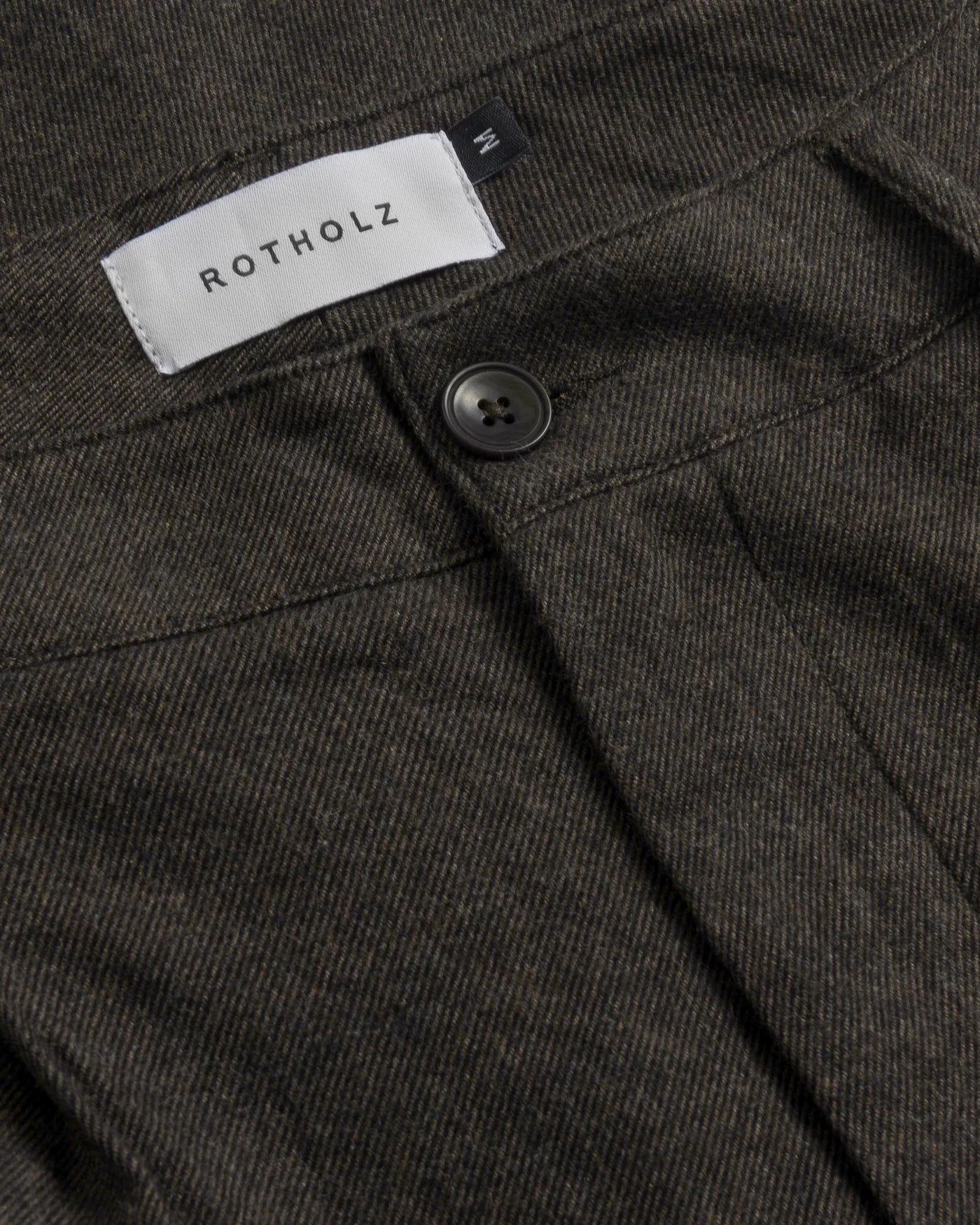 High-Waisted Flannel Trousers Organic Cotton Black Brown | ROTHOLZ