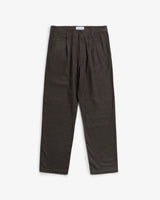 High-Waisted Flannel Trousers Organic Cotton Black Brown | ROTHOLZ
