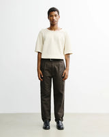 High-Waisted Flannel Trousers Organic Cotton Black Brown | ROTHOLZ