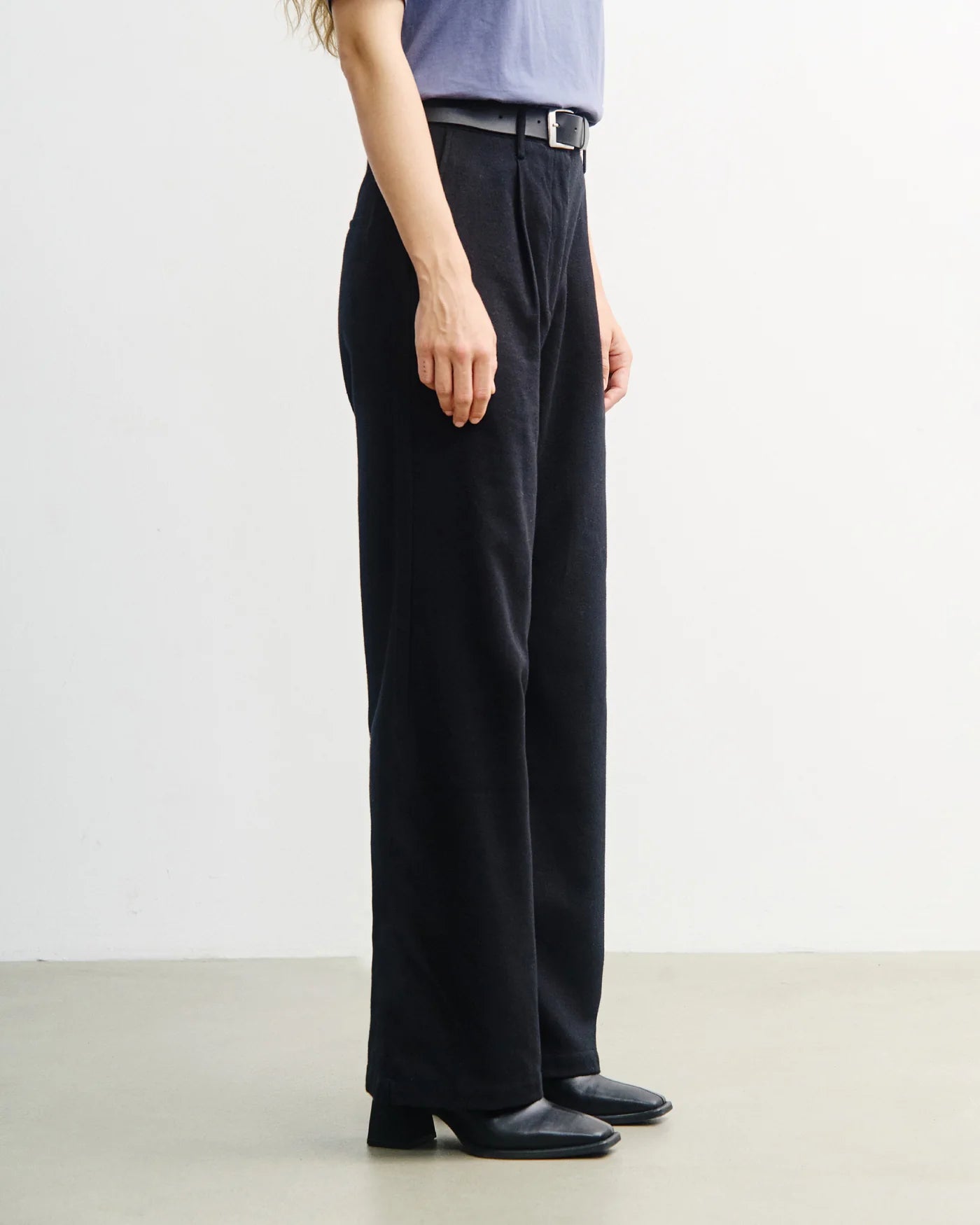 High-Waisted Flanellhose Bio-Baumwolle True Black | ROTHOLZ