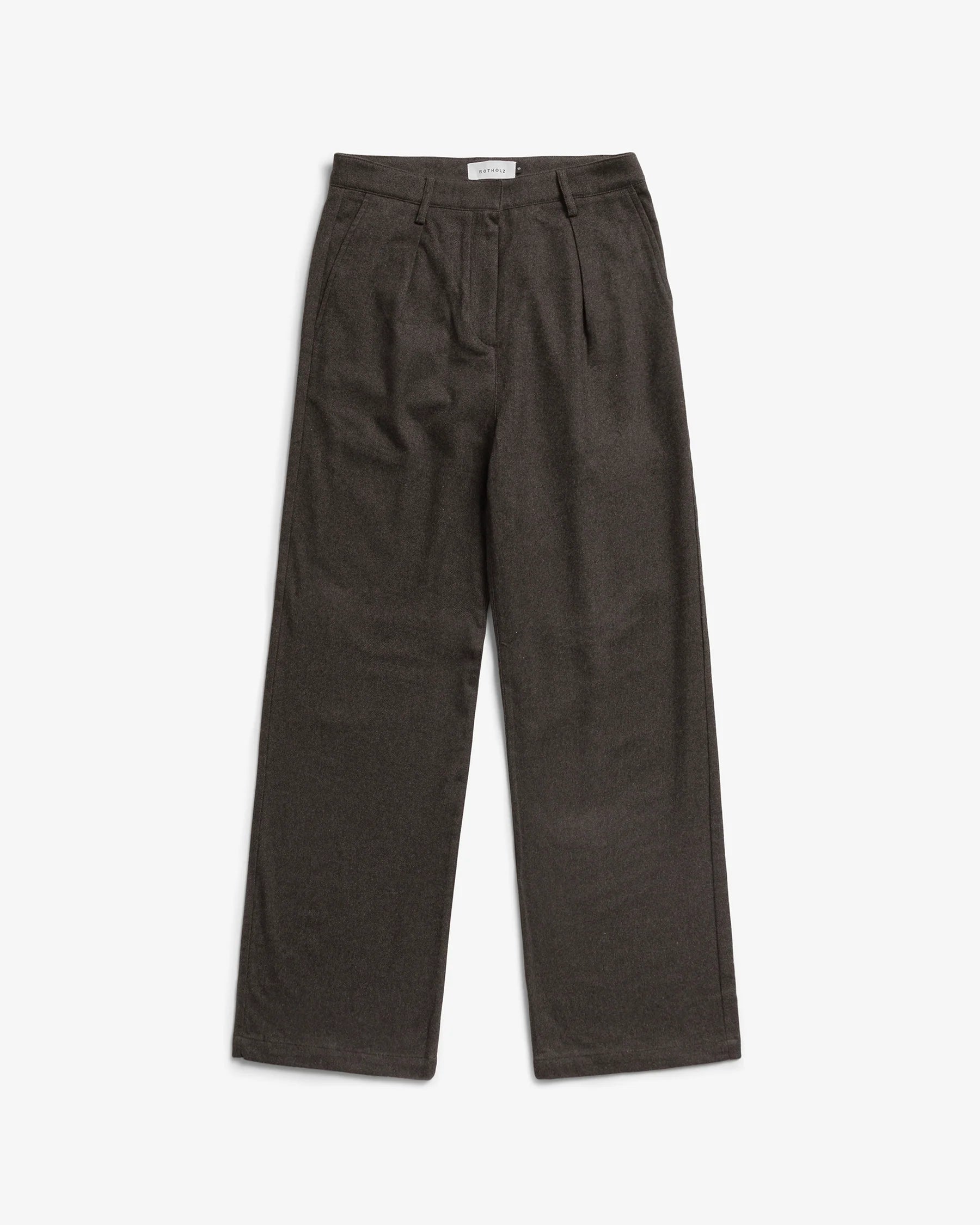 High-Waisted Flanellhose Bio-Baumwolle Schwarz Braun | ROTHOLZ
