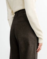 High-Waisted Flanellhose Bio-Baumwolle Schwarz Braun | ROTHOLZ