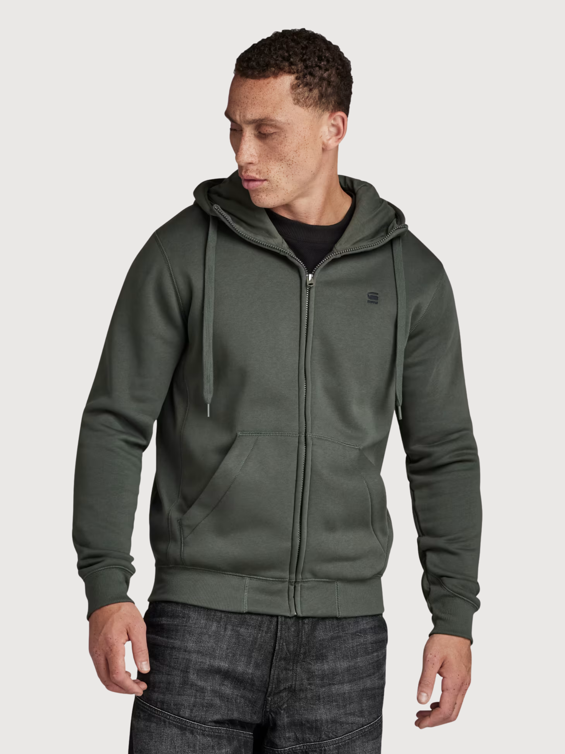 Zip Sweatshirt Premium Core Green Man | G-Star Raw