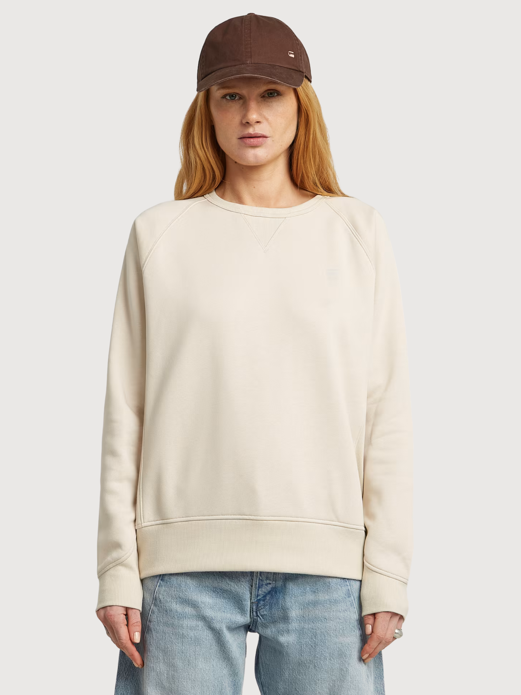Felpa Premium Core Beige Donna | G-Star Raw