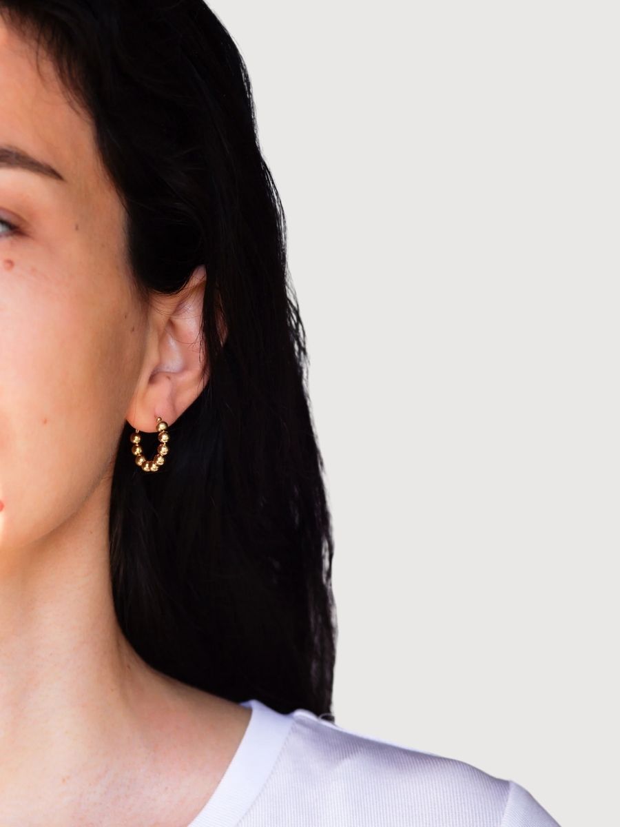 Goldperlen Ohrring medio  | Rays & Riches