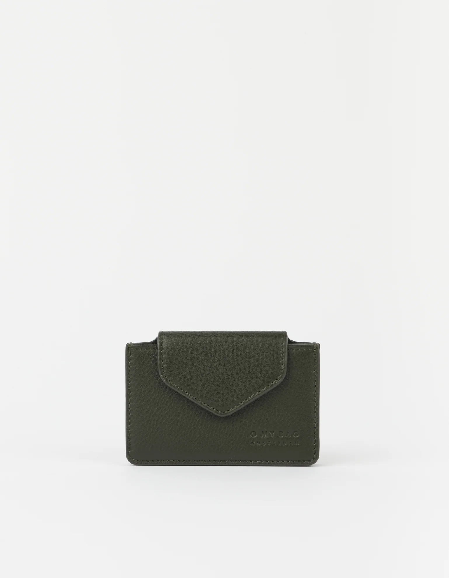 Portafoglio Harmonica - Pelle morbida a grana color muschio | O MY BAG