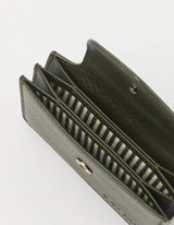 Portafoglio Harmonica - Pelle morbida a grana color muschio | O MY BAG