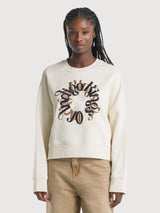 Mira White Woman Sweatshirt | King Of Indigo