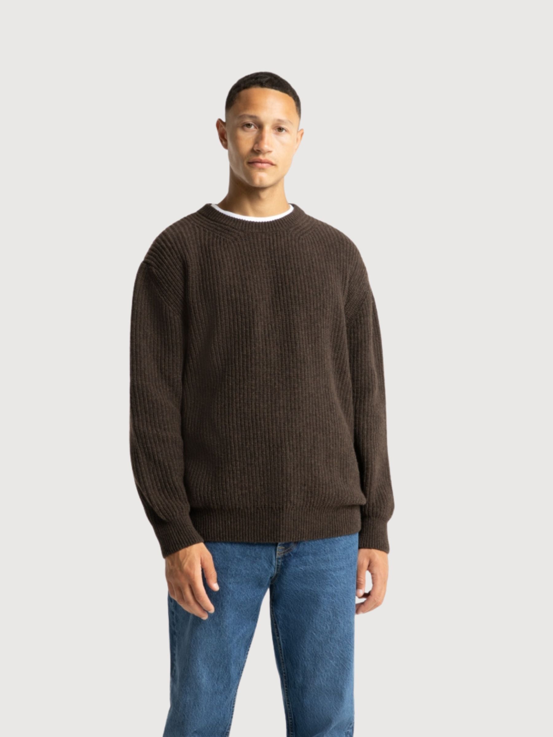 Hector Brown Man strickte Pullover | King Of Indigo