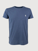 T-Shirt TreeShirt Pocket Unisex Navy melange Organic cotton | Nikin