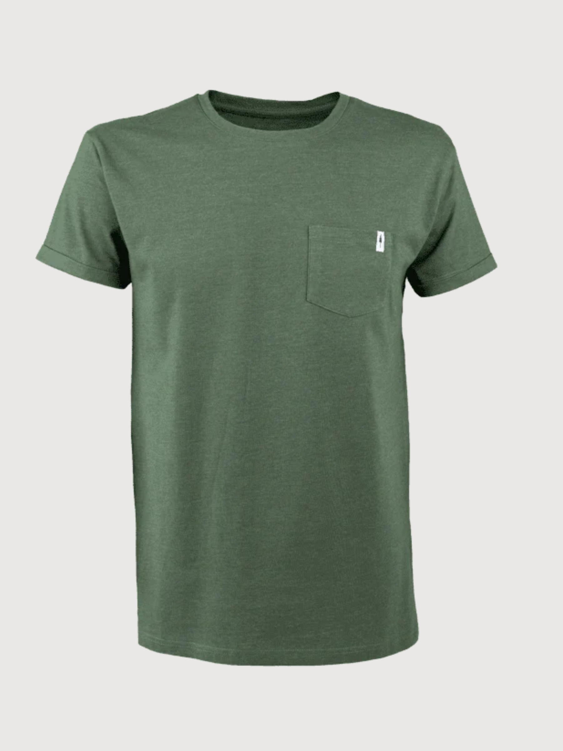 T-Shirt Treeshirt Pocket Unisex Olive Melange Bio-Baumwolle | Nikin