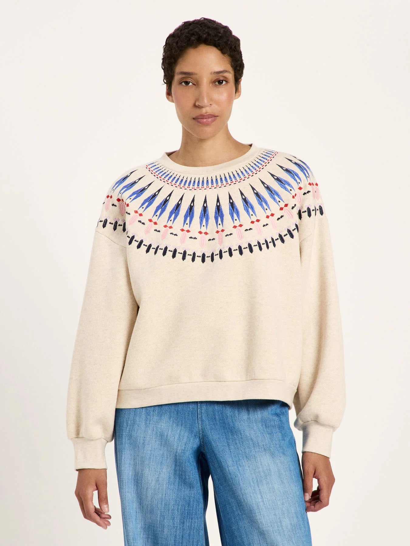 Statement Sweatshirt Creme in Organi Cotton | Lanius