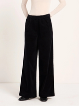 Wide-Leg Trousers GOTS in Cotton Black | Lanius