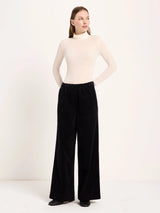 Wide-Leg Trousers GOTS in Cotton Black | Lanius