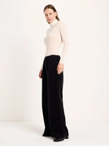 Wide-Leg Trousers GOTS in Cotton Black | Lanius