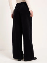 Wide-Leg Trousers GOTS in Cotton Black | Lanius