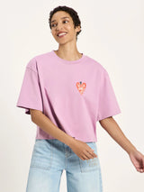 T-shirt Statement Oversize Berry in Cotton | Lanius