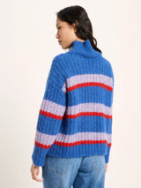 Chunky-Knit Sweater Blue Violet Stripe | Lanius