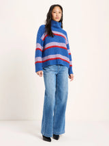 Chunky-Knit Sweater Blue Violet Stripe | Lanius