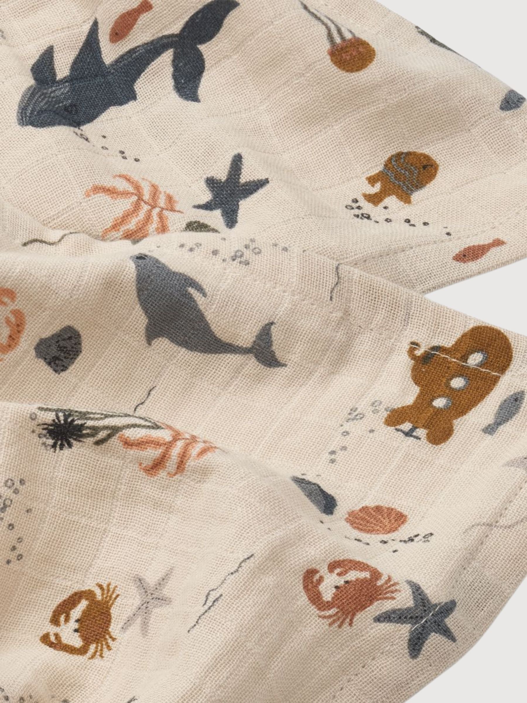 Lewis Musselintücher 2er-Pack Sea Creature Sandy | Liewood