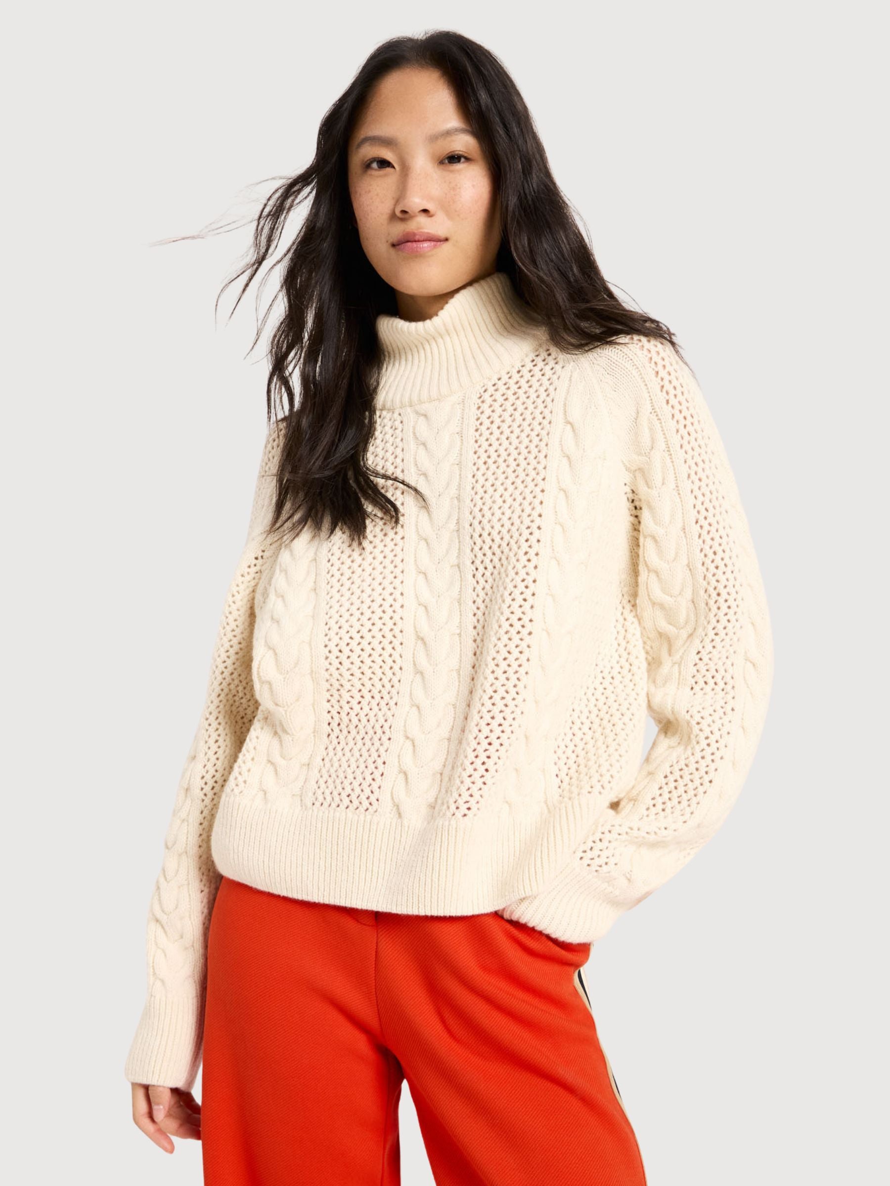 Cable-Knit Sweater Off White | Lanius