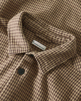 Loose houndtooth overshirt Dark Brown check | Knowledge Cotton Apparel