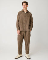Ozone relaxed houndtooth pants Dark Brown check | Knowledge Cotoon Apparel