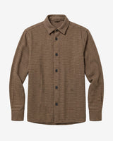 Loose houndtooth overshirt Dark Brown check | Knowledge Cotton Apparel